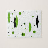 Retro Green Diamonds & Sternexplosionen Puzzle (Horizontal)