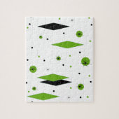 Retro Green Diamonds & Sternexplosionen Puzzle (Vertikal)