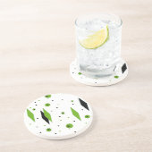 Retro Green Diamonds & Sternexplosionen Sandstone Sandstein Untersetzer (Seite)