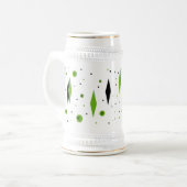 Retro Green Diamonds & Sternexplosionen Stein Bierglas (Vorderseite Links)