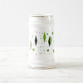 Retro Green Diamonds & Sternexplosionen Stein Bierglas (Mittel)