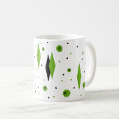Retro Green Diamonds & Sternexplosionen Tasse (VorderseiteRechts)