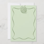 Retro Green Disco Vortrag 30. Geburtstag Einladung (Rückseite)