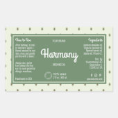 Retro Green Elegantics Kosmetik Flaschenetikett Rechteckiger Aufkleber (Vorderseite)