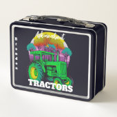 Retro Green Farm Traktor Metall Brotdose (Rückseite)