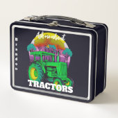 Retro Green Farm Traktor Metall Brotdose (Vorderseite)