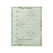 Retro Green Floral Food Journal Trendy Meal Taary Notizblock (Rotiert)