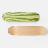 Retro Green Funky Sun Rays Hintergrund Skateboard (Horizontal)