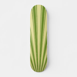 Retro Green Funky Sun Rays Hintergrund Skateboard