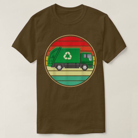 Retro Green Garbage Truck Cool T-Shirt (Design vorne)