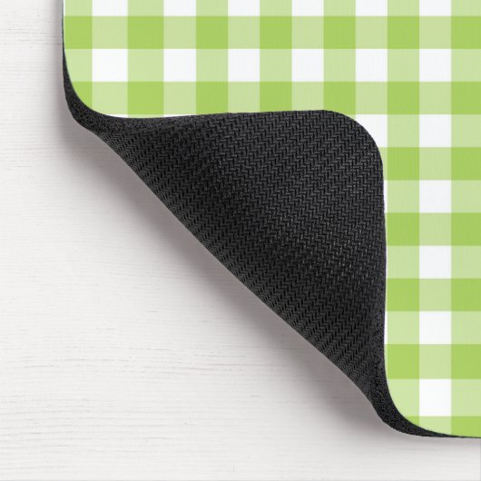 Retro Green Gingham Karierte Karo geprüft Mousepad (Ecke)