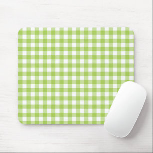 Retro Green Gingham Karierte Karo geprüft Mousepad
