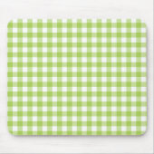 Retro Green Gingham Karierte Karo geprüft Mousepad (Vorne)