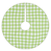 Retro Green Gingham Karierte Karo geprüft Polyester Weihnachtsbaumdecke (Vorderseite)