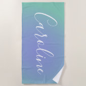 Retro Green Gradient | Name des Personalisierten S Strandtuch (Vorderseite)