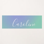 Retro Green Gradient | Name des Personalisierten S Yogamatte (Vorderseite (Horizontal))