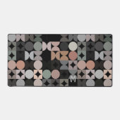 Retro Green Grey Beige Brown Black Pop Art Pattern Schreibtischunterlage (Vorderseite)