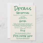 Retro Green Hand gezeichnet Quirky alles in einer Einladung (Rückseite)