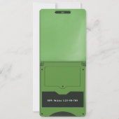 Retro Green Handheld Gaming Birthday Invitation Einladung (Rückseite)