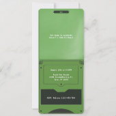 Retro Green Handheld Gaming II Birthday Einladung (Rückseite)