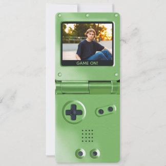 Retro Green Handheld Gaming II Geburtstag Einladung
