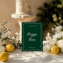 Retro Green Handwriter Pizza Bar Tabletop Schild