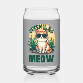 Retro "Green is the new Meow" Coole Katzennatur Ar Dosenglas (Vorderseite)