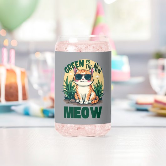Retro "Green is the new Meow" Coole Katzennatur Ar Dosenglas (Insitu (Geburtstag))