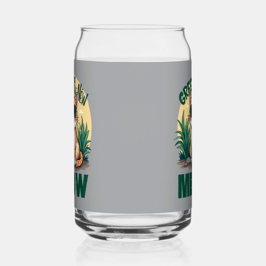 Retro "Green is the new Meow" Coole Katzennatur Ar Dosenglas (Links)