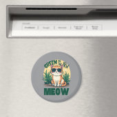 Retro "Green is the new Meow" Coole Katzennatur Ar Magnet (In Situ (Geschirrspüler))