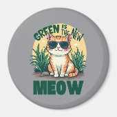 Retro "Green is the new Meow" Coole Katzennatur Ar Magnet (Vorne)