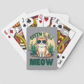 Retro "Green is the new Meow" Coole Katzennatur Ar Spielkarten (Rückseite)