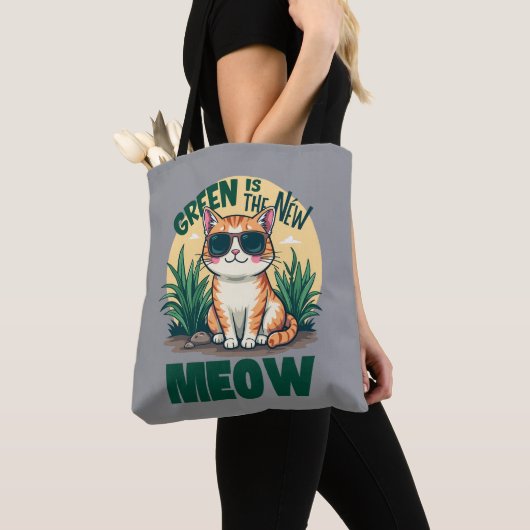 Retro "Green is the new Meow" Coole Katzennatur Ar Tasche (Von Nahem)