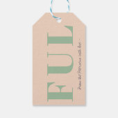 Retro green joy typography Christmas Geschenkanhänger (Rückseite)