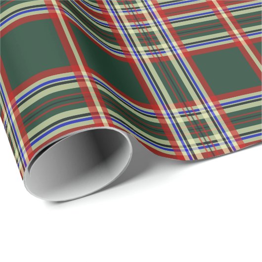 Retro Green Kariert Christmas Geschenkpapier (Rolleneckpunkt)