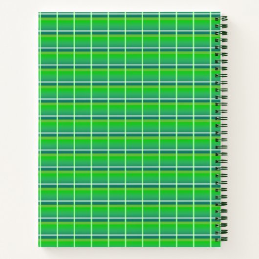 Retro Green Kariert Custom Food Rezept Notebook Notizblock (Rückseite)