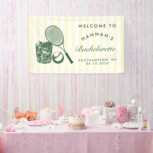 Retro Green Last Swing vor dem Ring Tennis Bach Banner (Party)