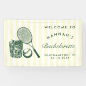 Retro Green Last Swing vor dem Ring Tennis Bach Banner (Horizontal)