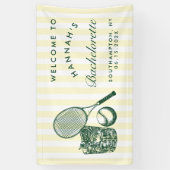 Retro Green Last Swing vor dem Ring Tennis Bach Banner (Vertikal)