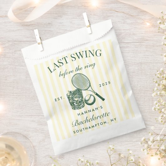 Retro Green Last Swing vor dem Ring Tennis Bach Geschenktütchen (Ausgeschnitten)