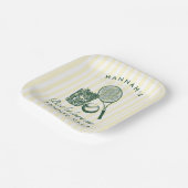 Retro Green Last Swing vor dem Ring Tennis Bach Pappteller (Gewinkelt)