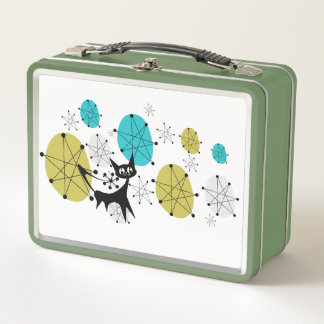 Retro Green Lunch Box mit Atomkat