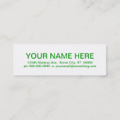 Retro GREEN Mini Visitenkarte (Rückseite)