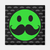 Retro Green Mustache Mustache Stache Magnet (Vorne)