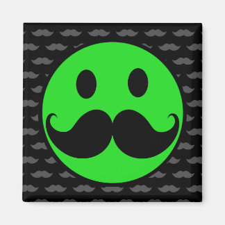 Retro Green Mustache Mustache Stache Magnet