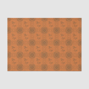 Retro Green Orange Muster Custom Business Logo Seidenpapier