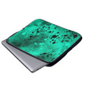 Retro Green Paint Spritzer Laptopschutzhülle (Vorne Knopf)