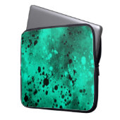 Retro Green Paint Spritzer Laptopschutzhülle (Vorderseite Links)