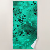 Retro Green Paint Spritzer Strandtuch (Vorderseite)