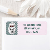 Retro Green Pink Checkered Santa Claus Christmas (Insitu)